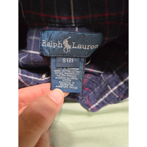 Ralph Lauren small (8) boys navy blue long sleeve button up shirt - Picture 6 of 7